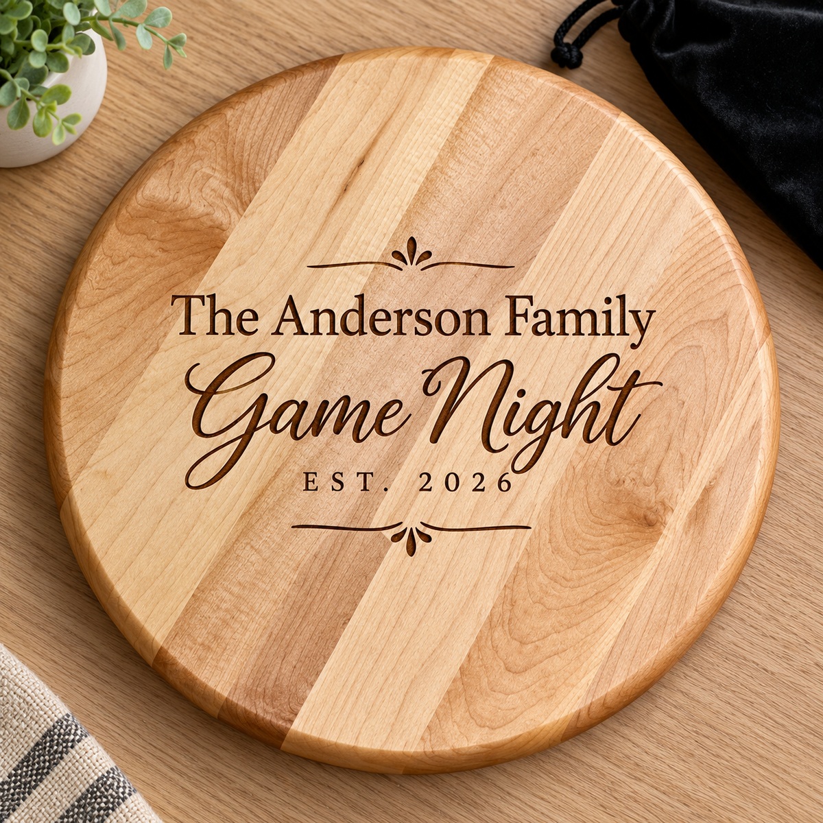 Wooden Wahoo Board Game, 4 or 6 Player, Maple Cherry or Walnut, Engraved Accents