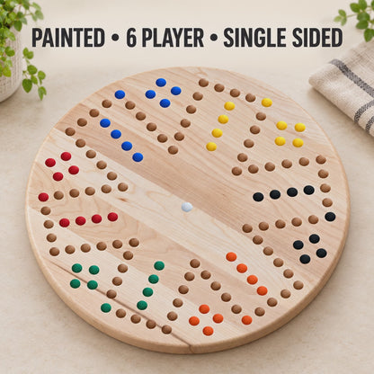 Painted 6-Player Wahoo Board Game, Solid Maple, Cherry or Walnut