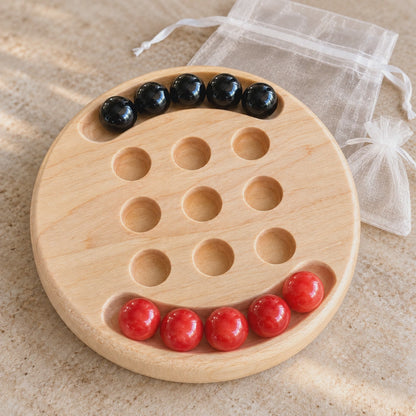 Personalized Wooden Tic Tac Toe Travel Game with Marbles – Maple, Cherry or Walnut