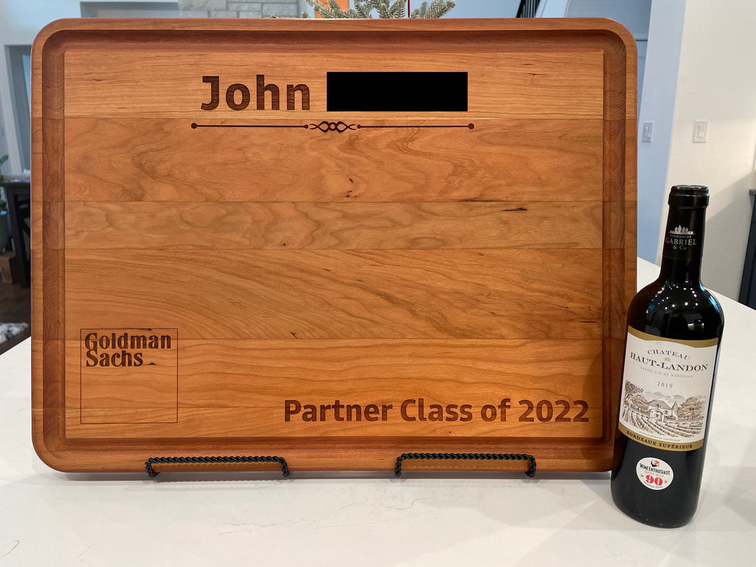 Large Butcher Block Board with Juice Groove - Customized Engraving