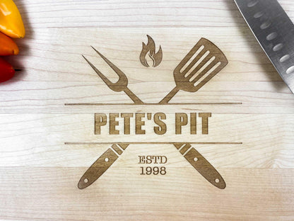 Personalized Engraved BBQ Cutting Board - Lakeline Designs