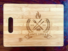Load image into Gallery viewer, Engraved BBQ Cutting Board w/ Fire
