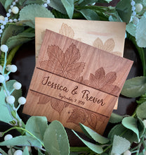 Load image into Gallery viewer, 4x4 Wood Coaster - Square - Wedding Favor - Custom Gift

