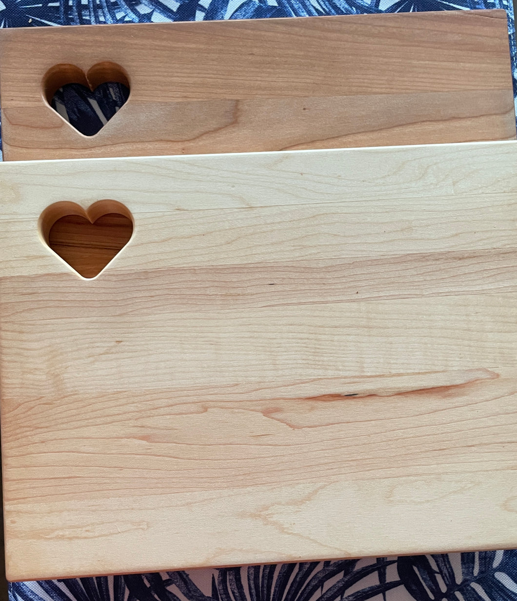 9x12 Charcuterie Board with Cutout Heart