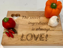 Load image into Gallery viewer, Custom Cutting Board with Heart Cutout
