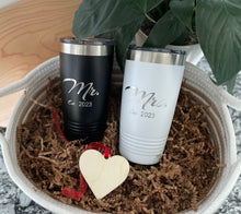 Load image into Gallery viewer, Mr. and Mrs. Personalized Tumbler Set - Mr. and Mrs. Wedding Tumblers - Set of 2 Tumblers
