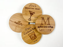 Load image into Gallery viewer, Custom Coaster Set - Bamboo Wood - Set of 6 with Holder
